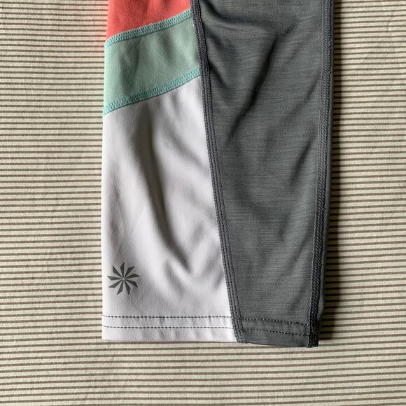 Athleta Leggings Womens Small Gray Colorblock Sonar Cropped Athletic Gym Active - Picture 9 of 9